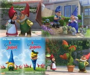 Puzzle Αρκετές εικόνες των Gnomeo και Ιουλιέτα